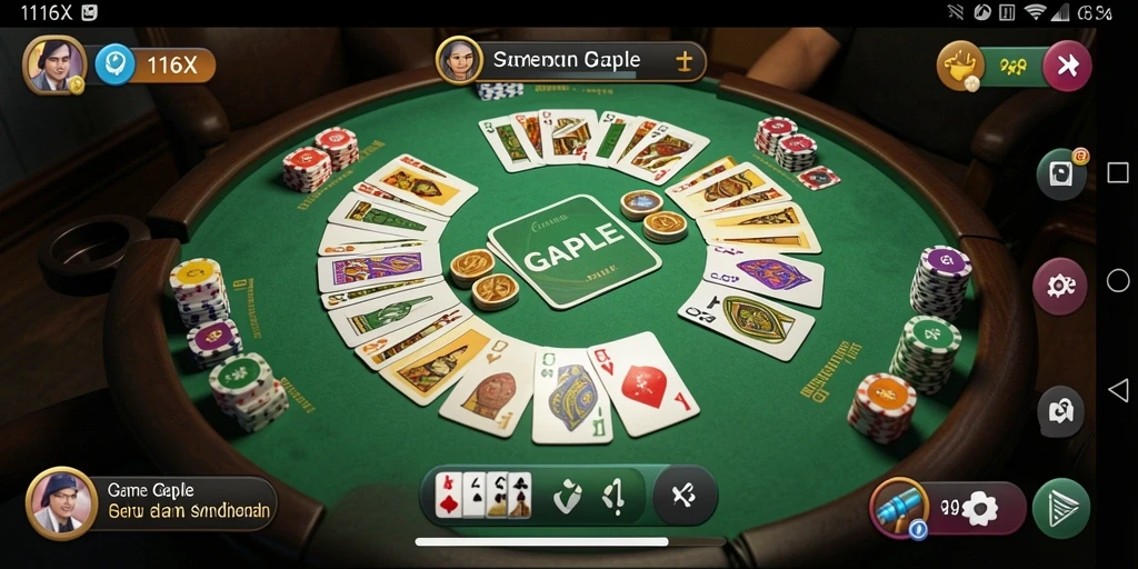 Tampilan gameplay Gaple yang seru dan menarik di 116X.