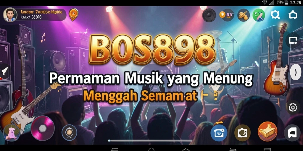 Screenshot gameplay BOS898 menunjukkan aksi seru dan interaksi musik.