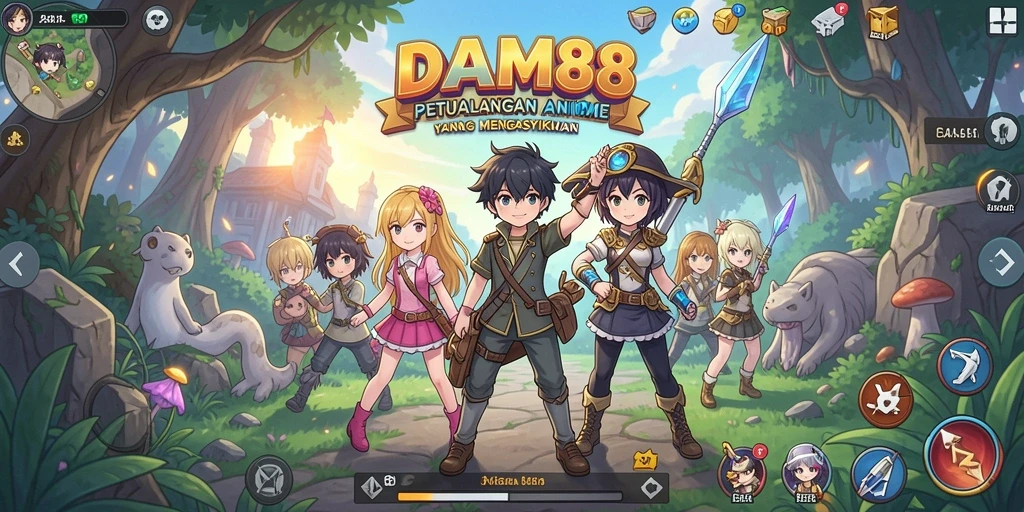 Screenshot menunjukkan karakter anime dalam aksi seru.