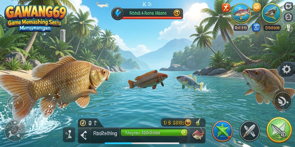 Gameplay GAWANG69 yang menampilkan aksi memancing seru.