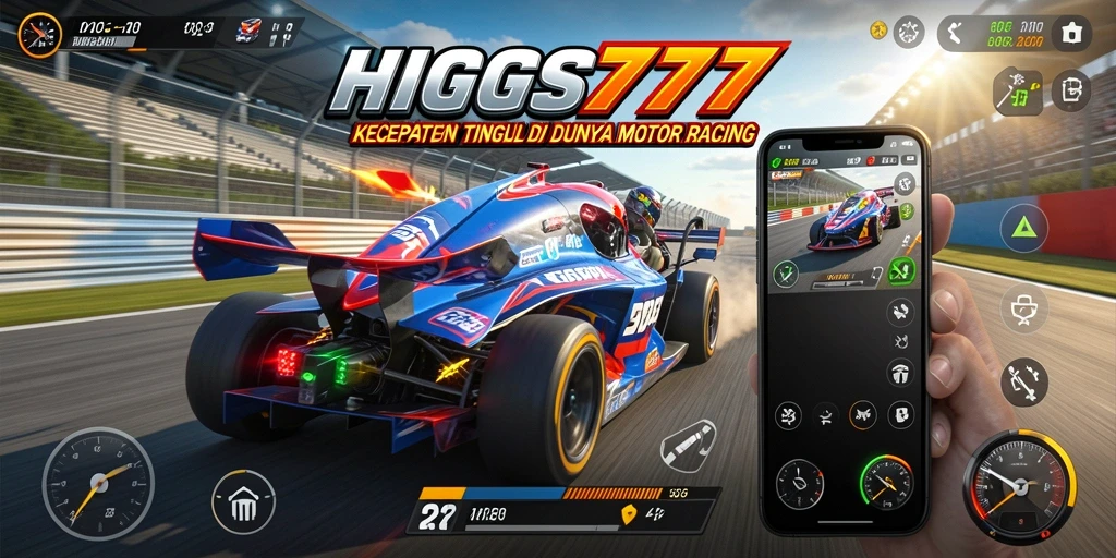 Gameplay mendebarkan dari HIGGS777 dengan motor balap berkecepatan tinggi.