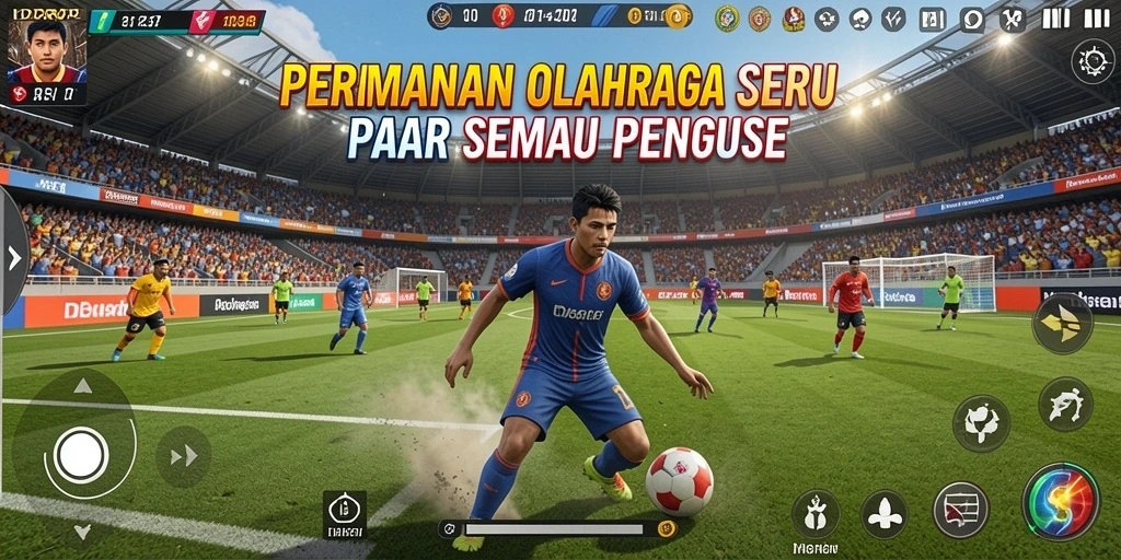 Tampilan screenshot IDRRP menampilkan aksi seru permainan olahraga.