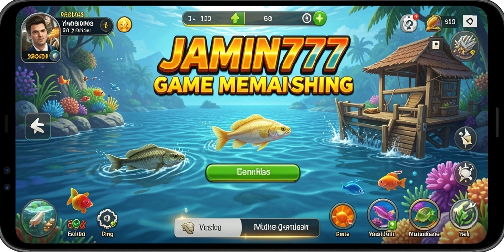 Tampilan gameplay menarik dari JAMIN777 saat menangkap ikan.