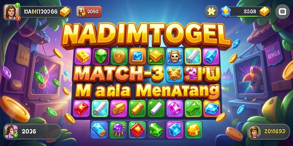 Tampilan gameplay <strong>NADIMTOGEL</strong> yang menampilkan tantangan mencocokkan elemen.