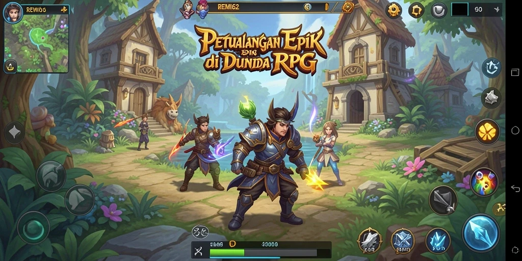 Tampilan gameplay epik dalam dunia RPG yang menawan.