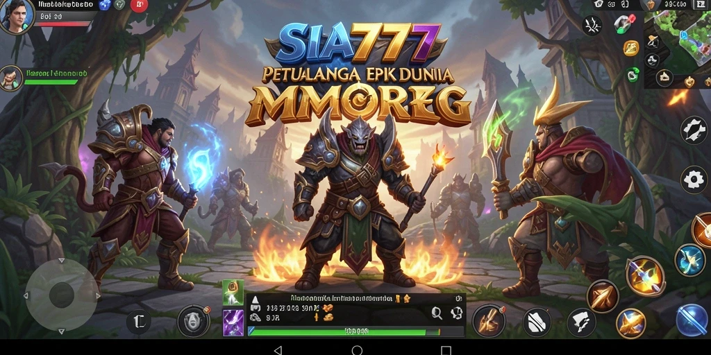Screenshot SIA777 memperlihatkan aksi pertarungan yang intens dalam dunia MMORPG.