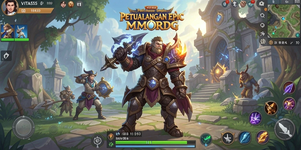 Screenshot gameplay VITA555 yang menampilkan karakter dan lingkungan permainan.